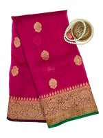 Dark Magenta Organza Silk Handloom Banarasi Saree - Sacred Weaves