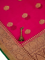 Dark Magenta Organza Silk Handloom Banarasi Saree - Sacred Weaves