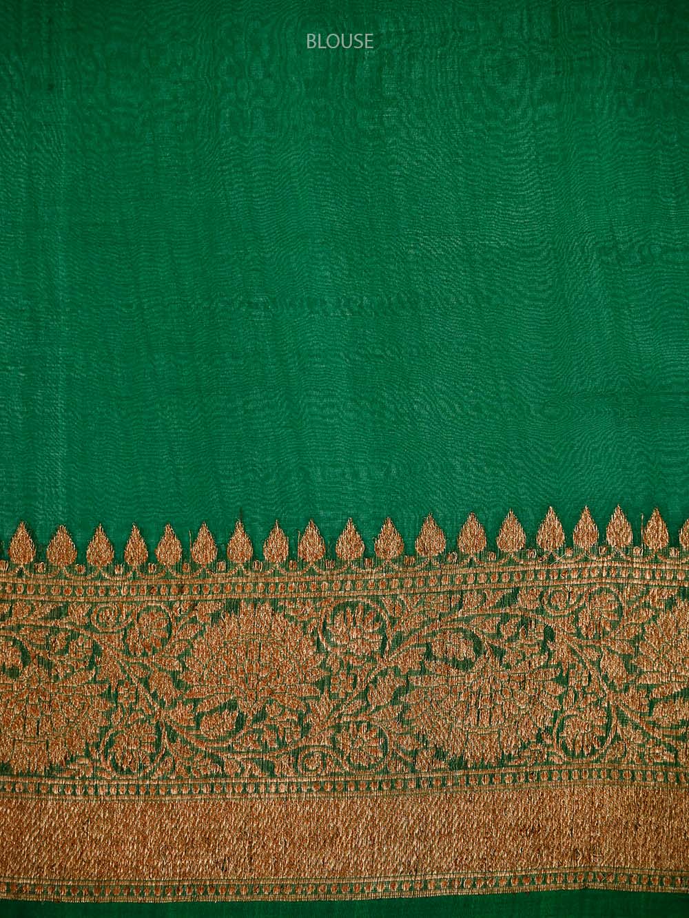 Dark Magenta Organza Silk Handloom Banarasi Saree - Sacred Weaves