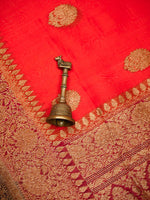 Red Organza Silk Handloom Banarasi Saree - Sacred Weaves