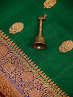 Bottle Green Organza Silk Handloom Banarasi Saree - Sacred Weaves