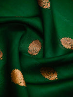 Bottle Green Organza Silk Handloom Banarasi Saree - Sacred Weaves