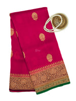 Dark Magenta Organza Silk Handloom Banarasi Saree - Sacred Weaves