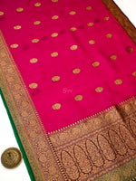 Dark Magenta Organza Silk Handloom Banarasi Saree - Sacred Weaves