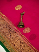 Dark Magenta Organza Silk Handloom Banarasi Saree - Sacred Weaves