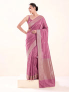 Pink Sona Roopa Booti Satin Silk Handloom Banarasi Saree - Sacred Weaves
