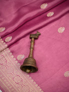 Pink Sona Roopa Booti Satin Silk Handloom Banarasi Saree - Sacred Weaves