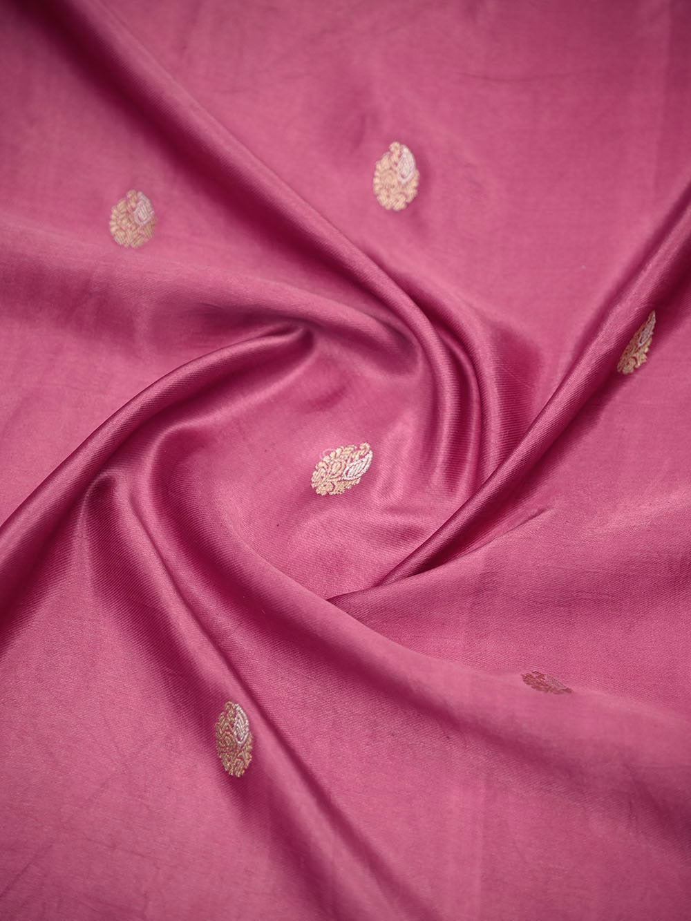 Pink Sona Roopa Booti Satin Silk Handloom Banarasi Saree - Sacred Weaves