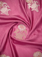 Pink Sona Roopa Boota Satin Silk Handloom Banarasi Saree - Sacred Weaves