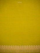 Lime Yellow Sona Roopa Zari Boota Satin Silk Handloom Banarasi Saree - Sacred Weaves