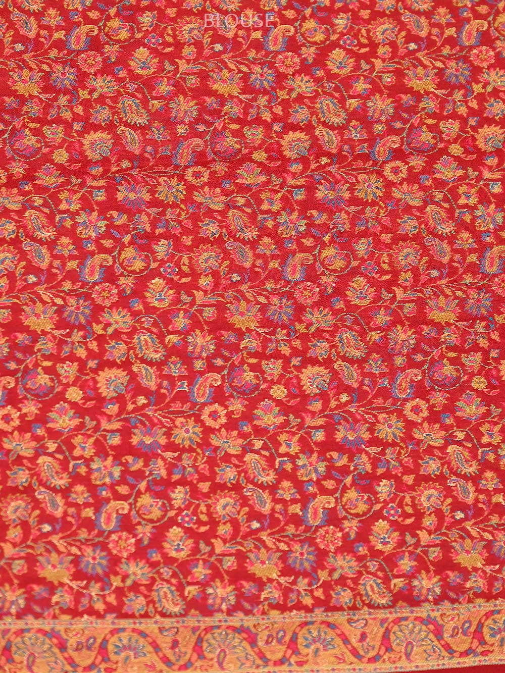 Red Pashmina Moonga Silk Handloom Banarasi Saree - Sacred Weaves