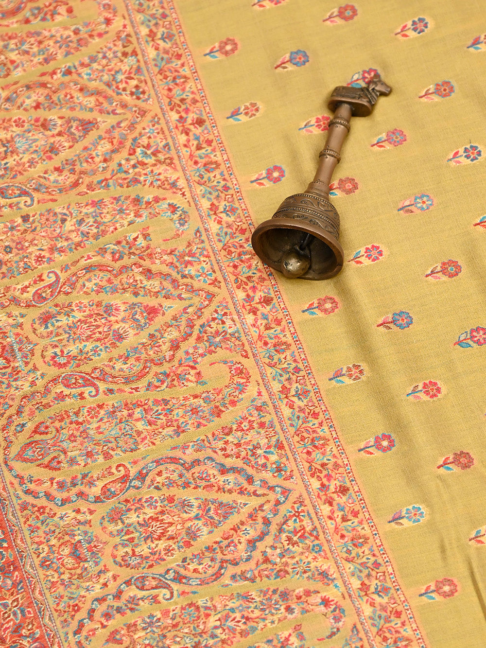 Pastel Yellow Pashmina Moonga Silk Handloom Banarasi Saree - Sacred Weaves