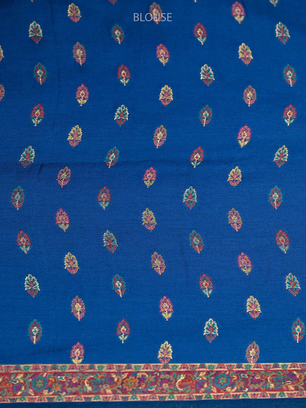 Midnight Blue Pashmina Moonga Silk Handloom Banarasi Saree - Sacred Weaves