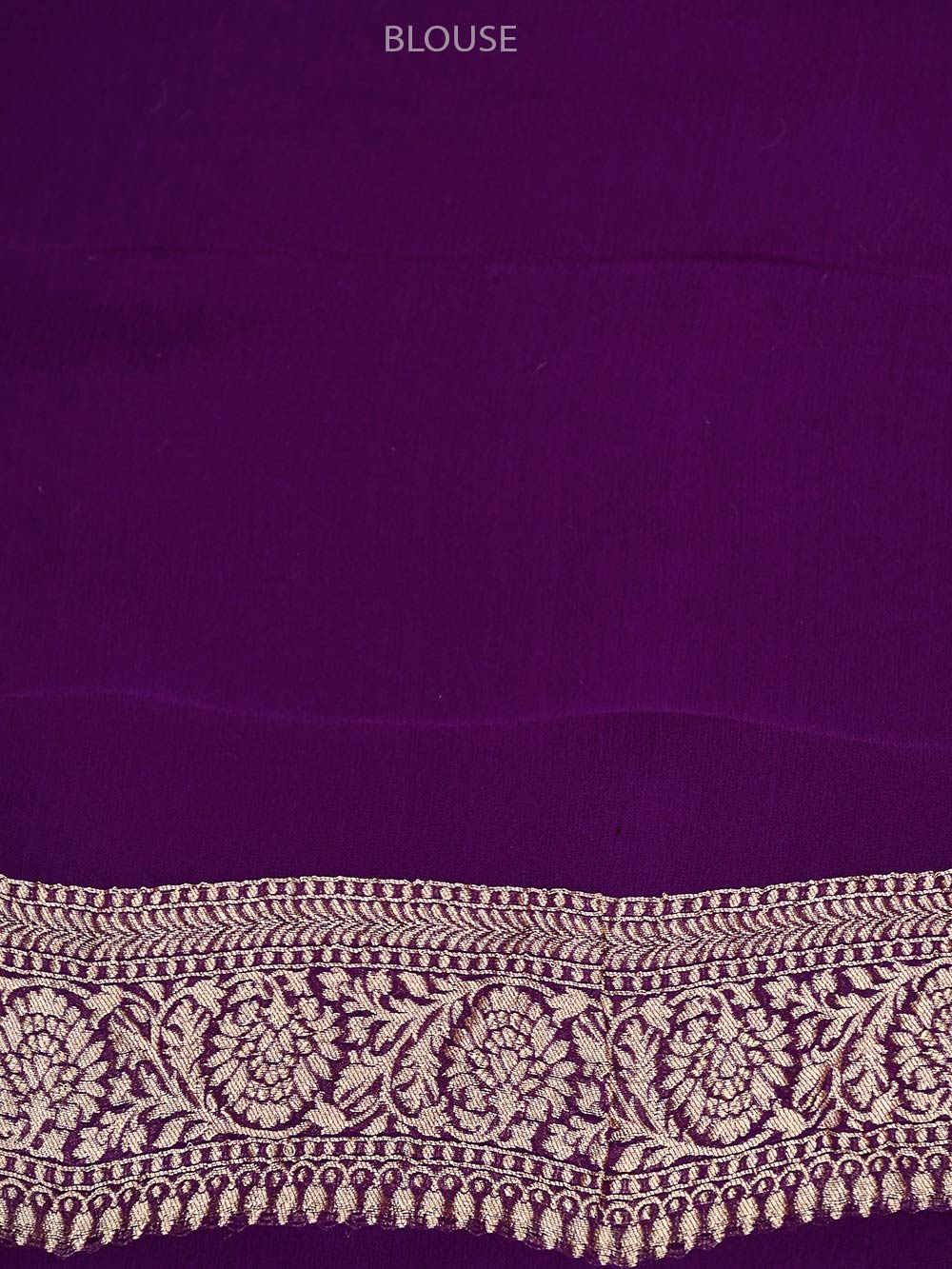 Purple Konia Khaddi Georgette Handloom Banarasi Saree - Sacred Weaves