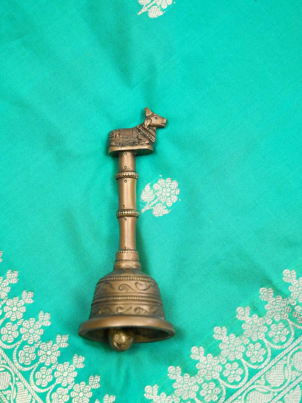 Sea Green Booti Katan Silk Handloom Banarasi Dupatta