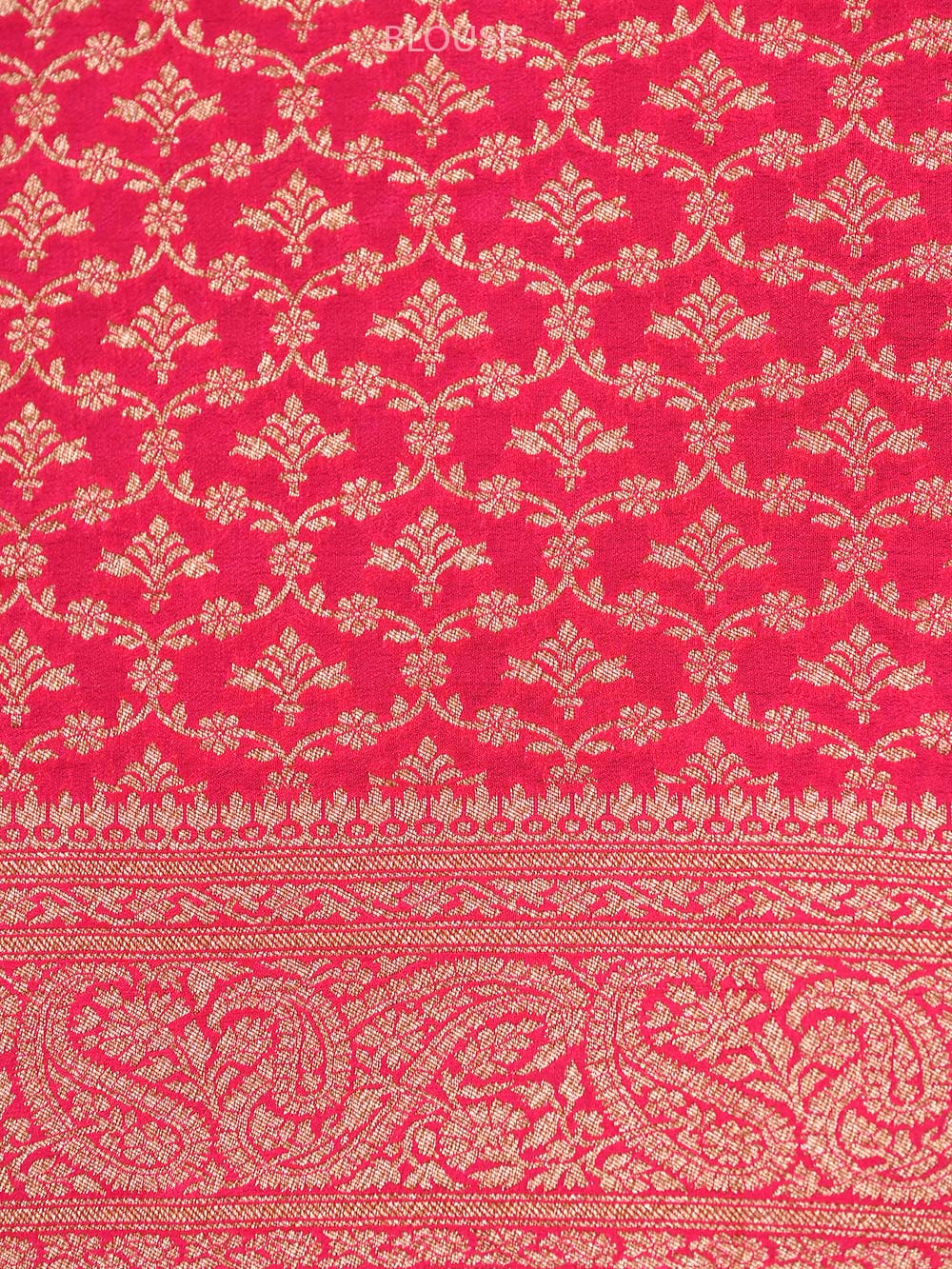 Magenta Crepe Silk Booti Handloom Banarasi Saree - Sacred Weaves