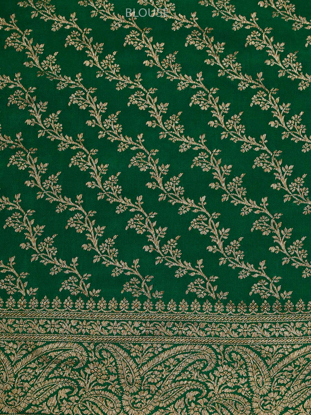 Green Crepe Silk Booti Handloom Banarasi Saree - Sacred Weaves