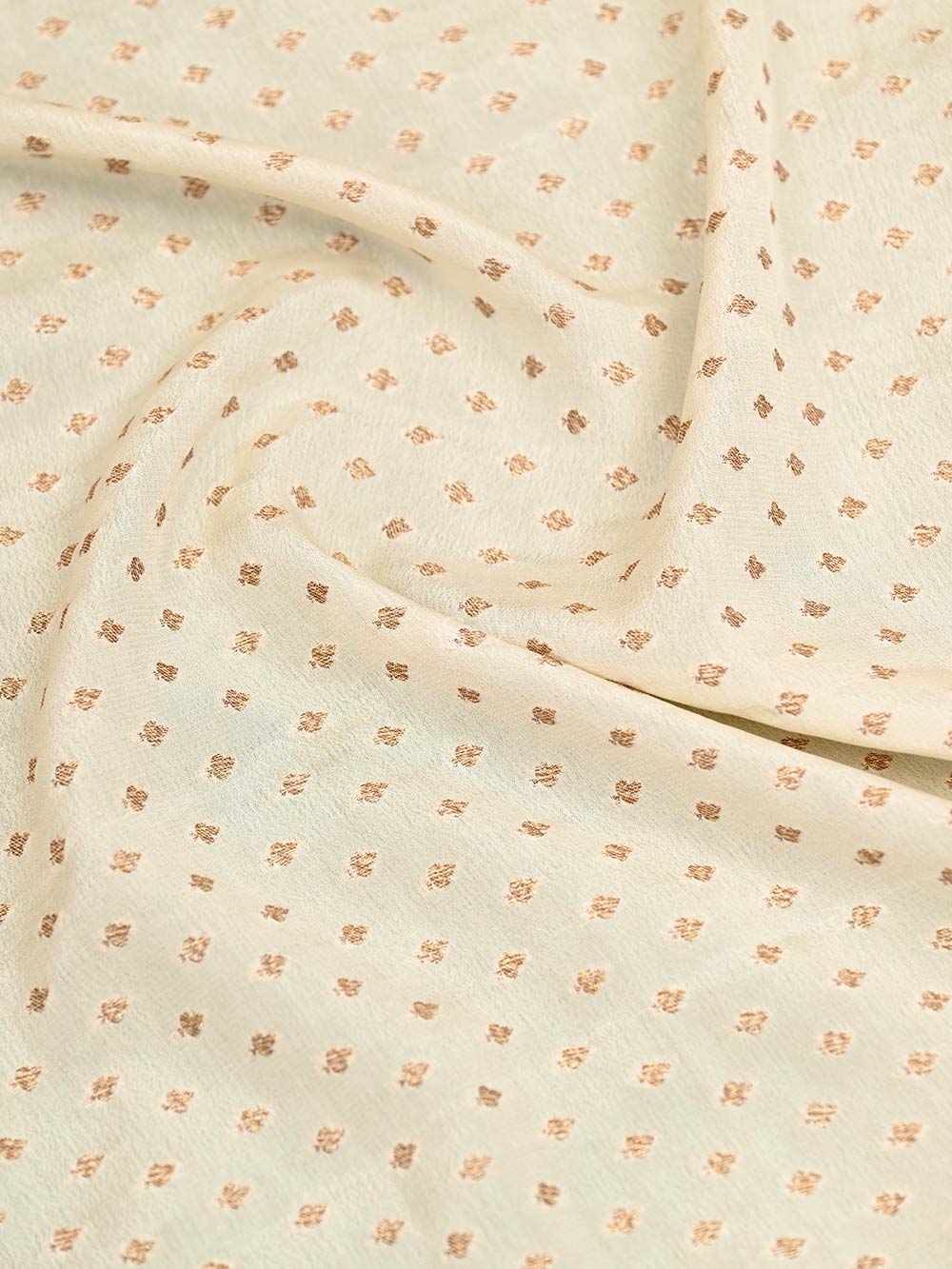 Cream Crepe Silk Booti Handloom Banarasi Saree - Sacred Weaves