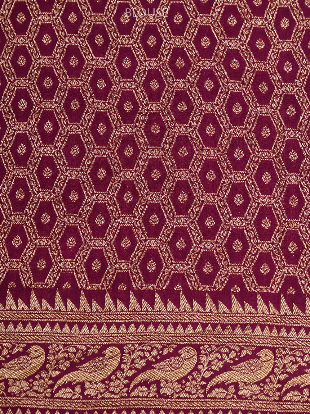 Dark Purple Crepe Silk Booti Handloom Banarasi Saree - Sacred Weaves
