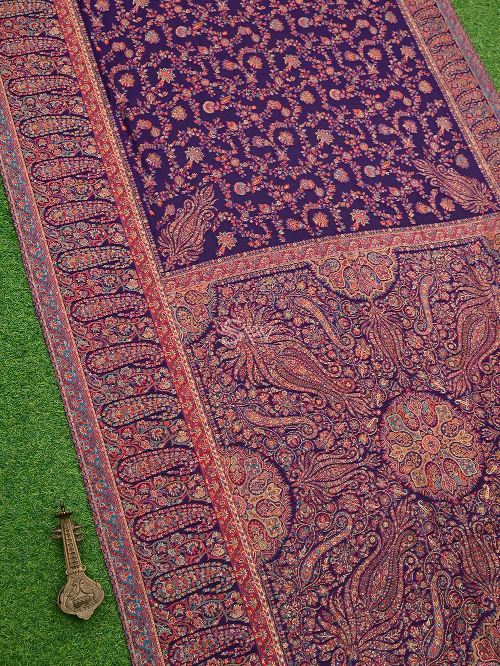 Purple Pashmina Moonga Silk Handloom Banarasi Saree - Sacred Weaves