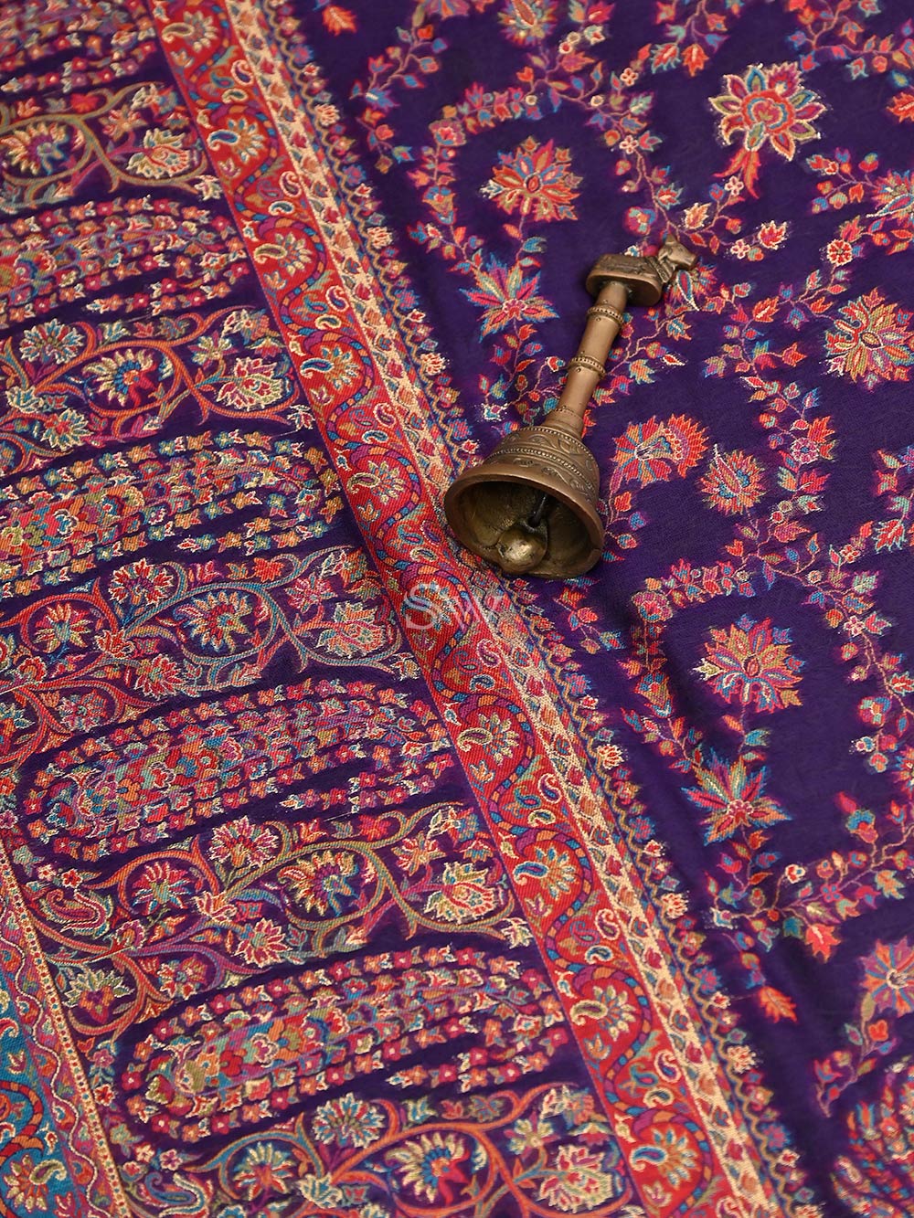 Purple Pashmina Moonga Silk Handloom Banarasi Saree - Sacred Weaves