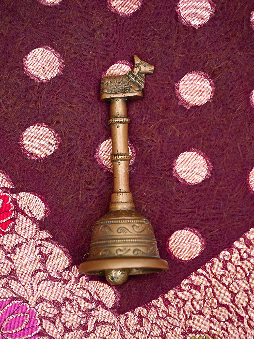 Wine Booti Khaddi Georgette Handloom Banarasi Saree - Sacred Weaves