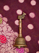 Wine Booti Khaddi Georgette Handloom Banarasi Saree - Sacred Weaves