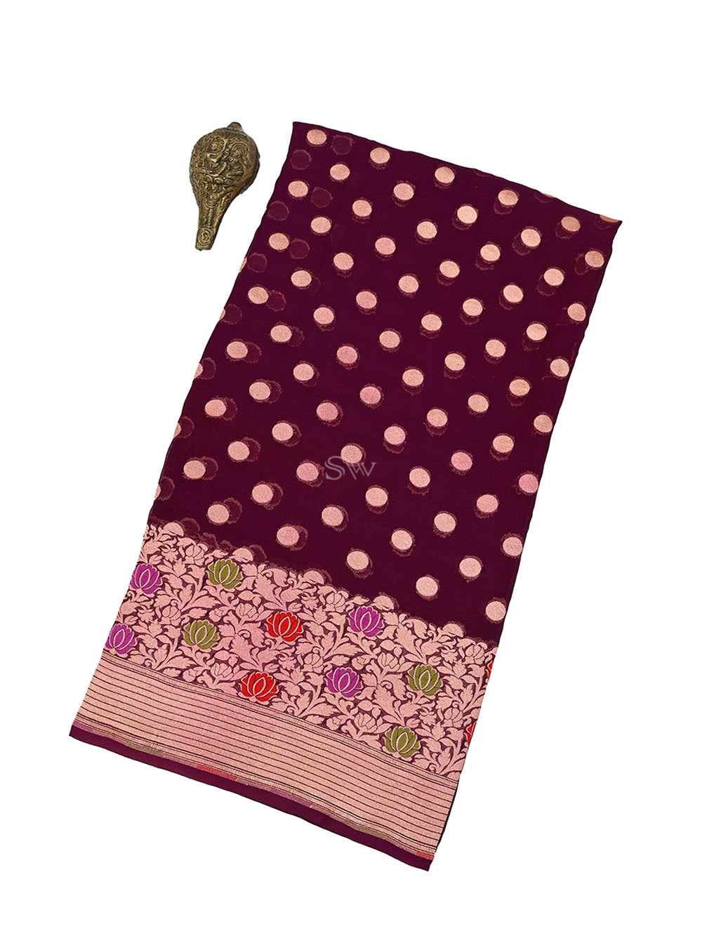 Wine Booti Khaddi Georgette Handloom Banarasi Saree
