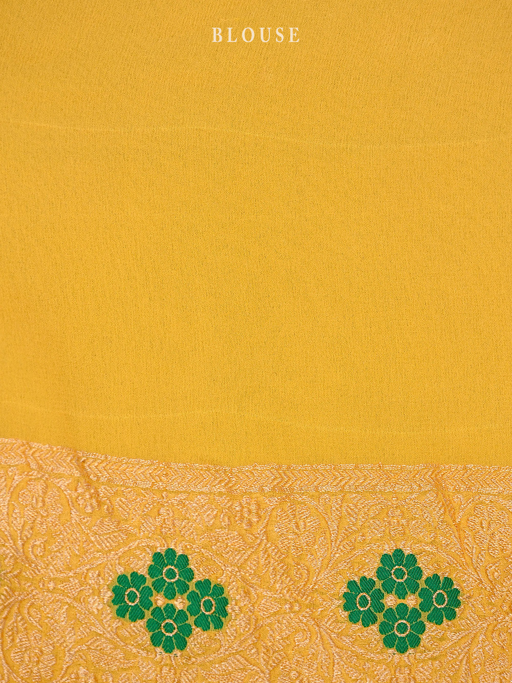 Mustard Meenakari Jaal Khaddi Georgette Handloom Banarasi Saree - Sacred Weaves
