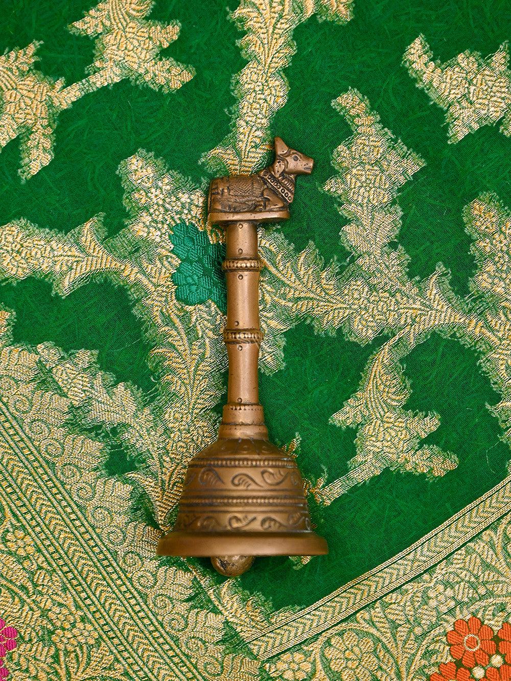 Bottle Green Meenakari Jaal Khaddi Georgette Handloom Banarasi Saree - Sacred Weaves