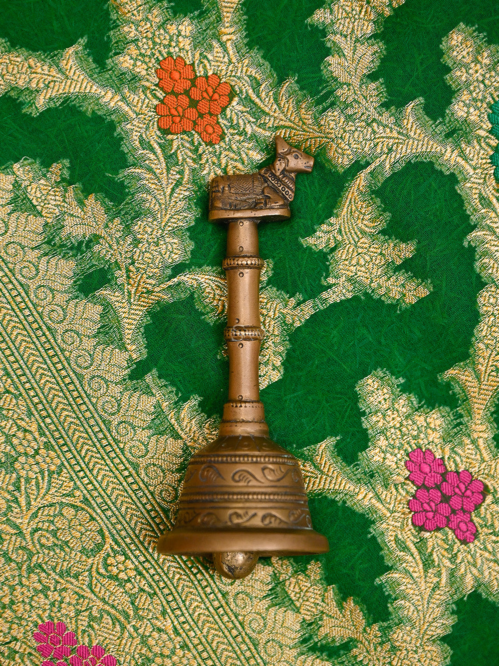 Bottle Green Meenakari Jaal Khaddi Georgette Handloom Banarasi Saree - Sacred Weaves