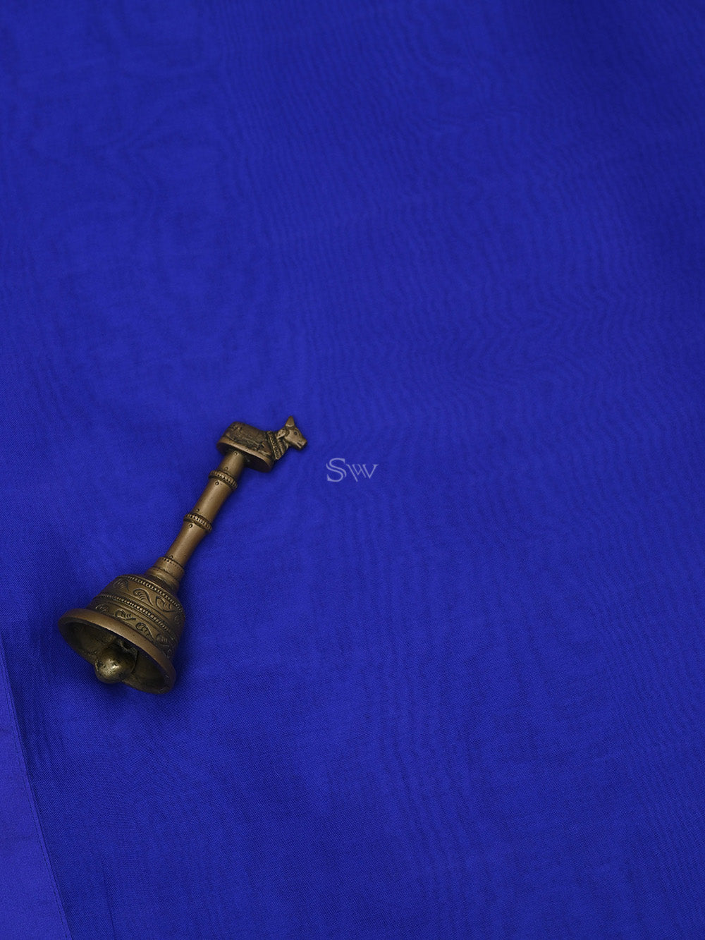 Royal Blue Plain Organza Handloom Saree - Sacred Weaves
