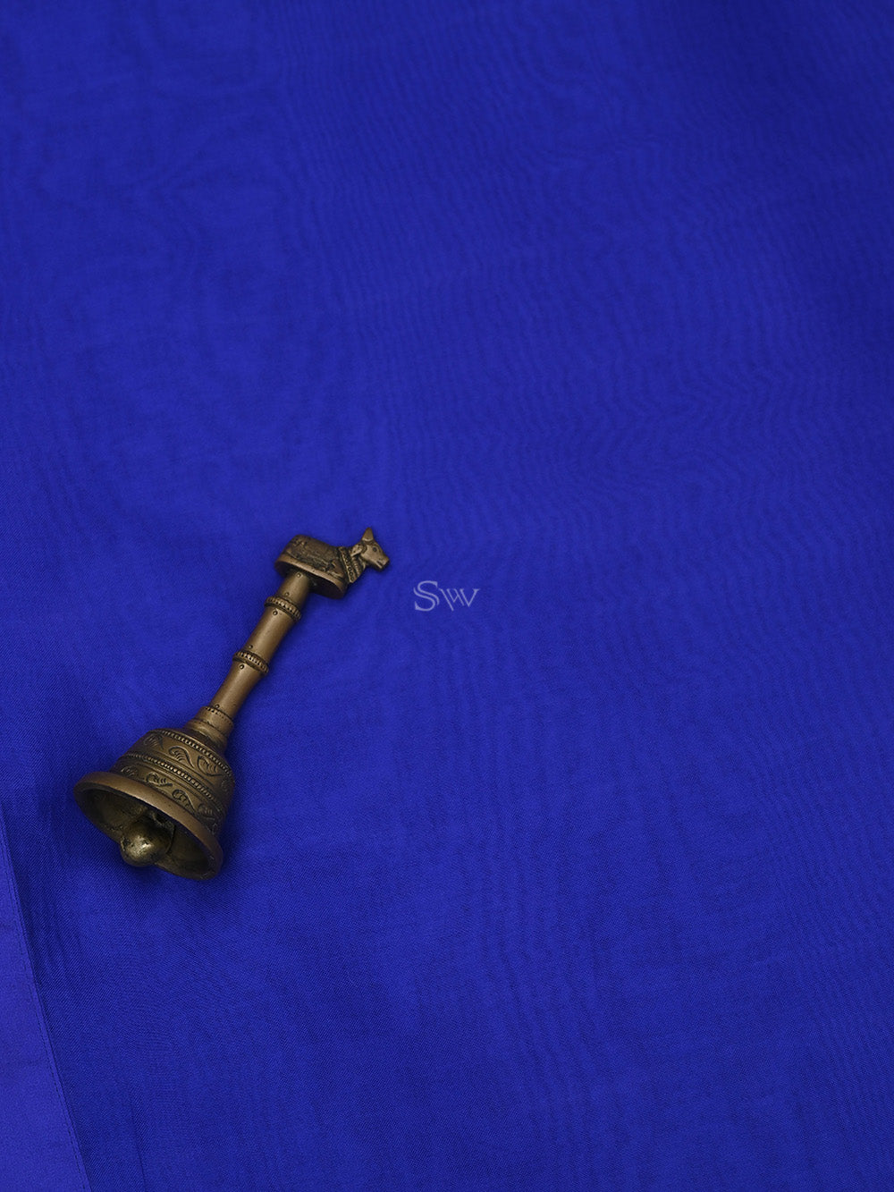 Royal Blue Plain Organza Handloom Saree - Sacred Weaves