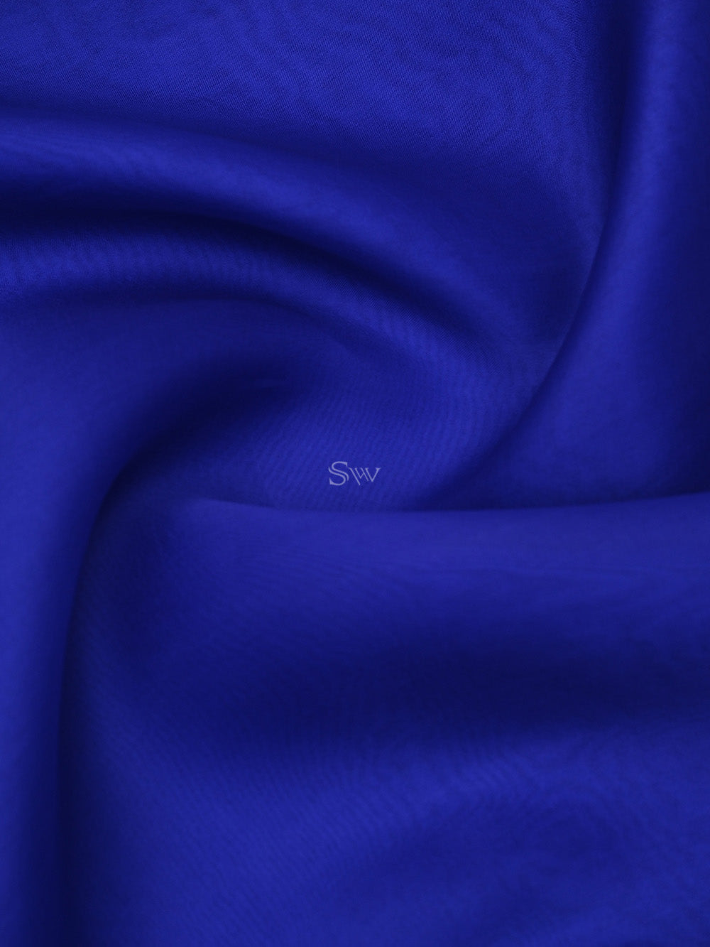 Royal Blue Plain Organza Handloom Saree - Sacred Weaves