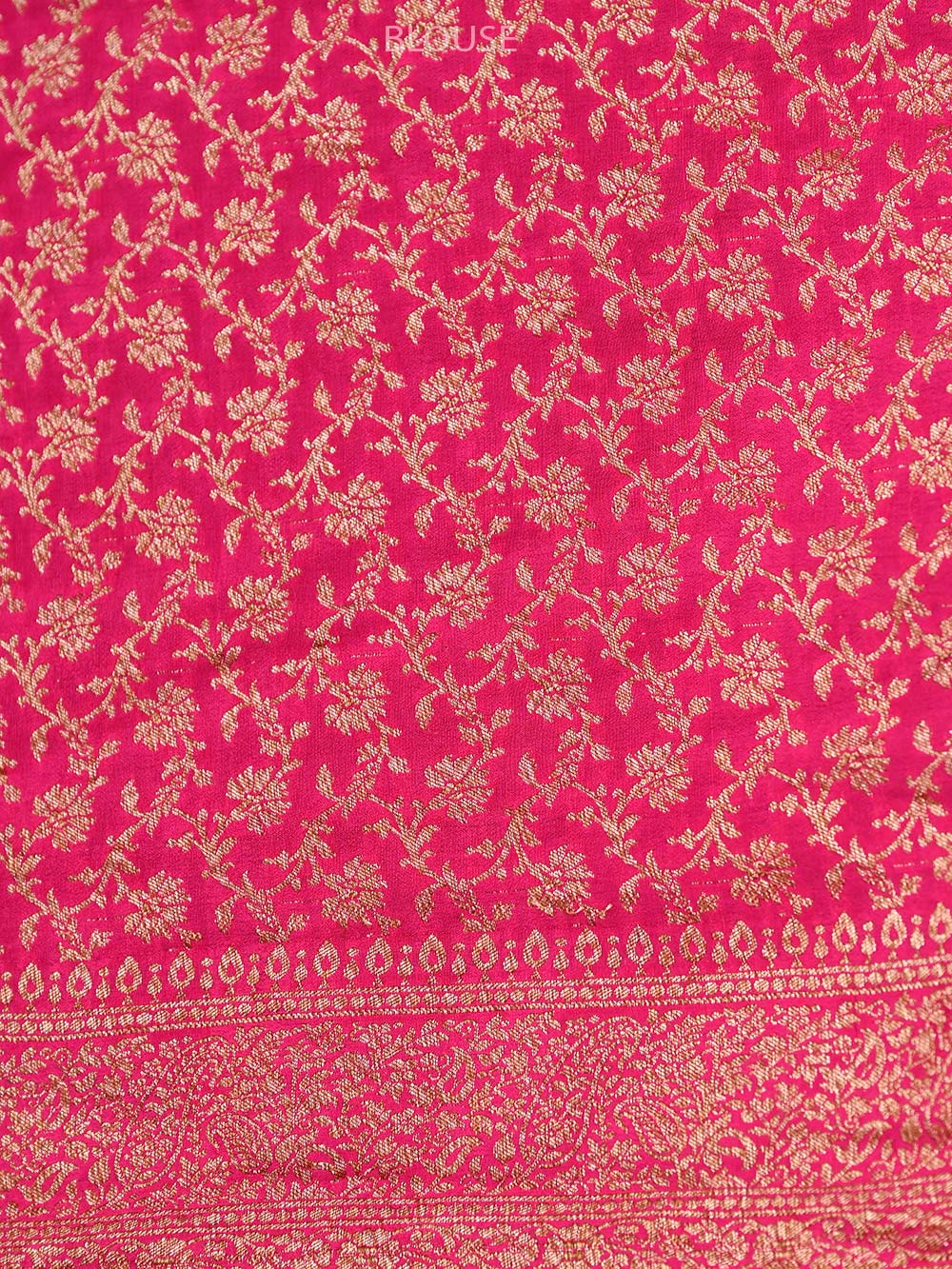 Magenta Crepe Silk Booti Handloom Banarasi Saree - Sacred Weaves