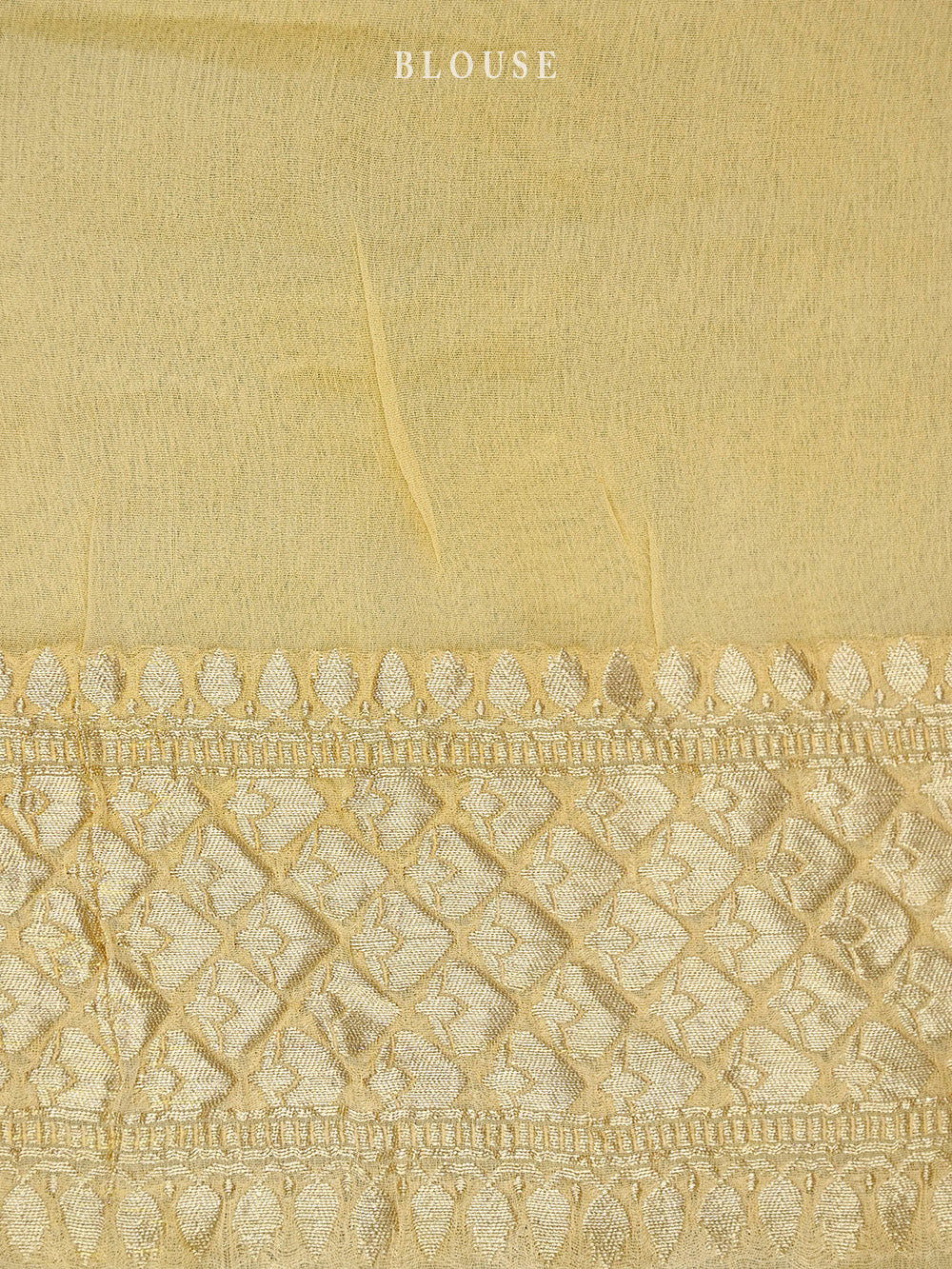 Pastel Yellow Peach Rangkat Khaddi Georgette Handloom Banarasi Saree - Sacred Weaves