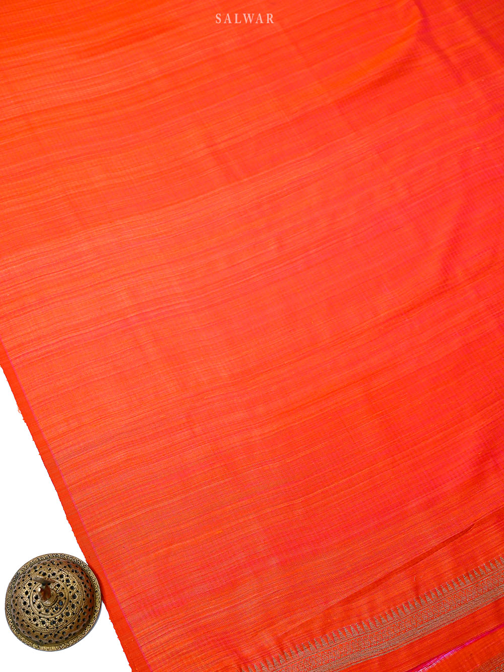 Dark Orange Booti Dupion Silk Handloom Banarasi Suit - Sacred Weaves