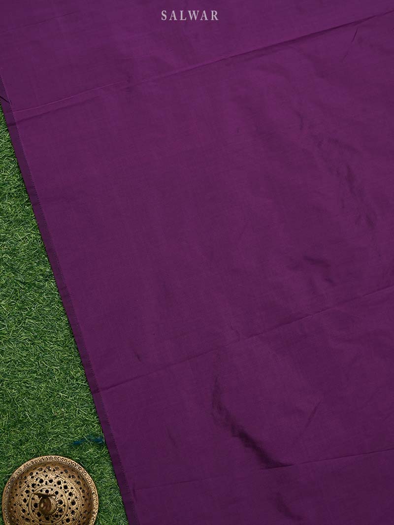 Purple Katan Silk Handloom Banarasi Suit - Sacred Weaves