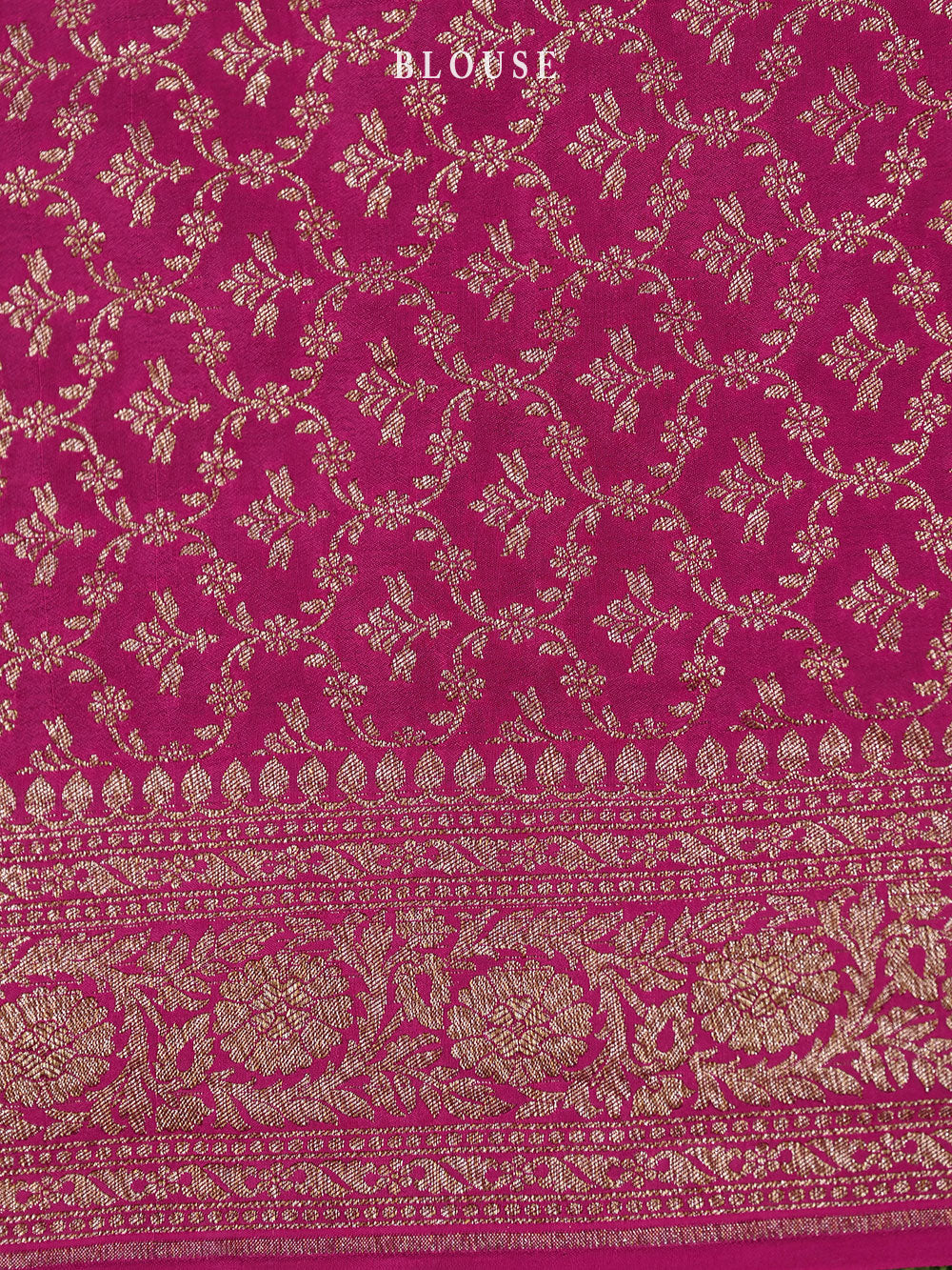 Magenta Booti Crepe Silk Handloom Banarasi Saree - Sacred Weaves