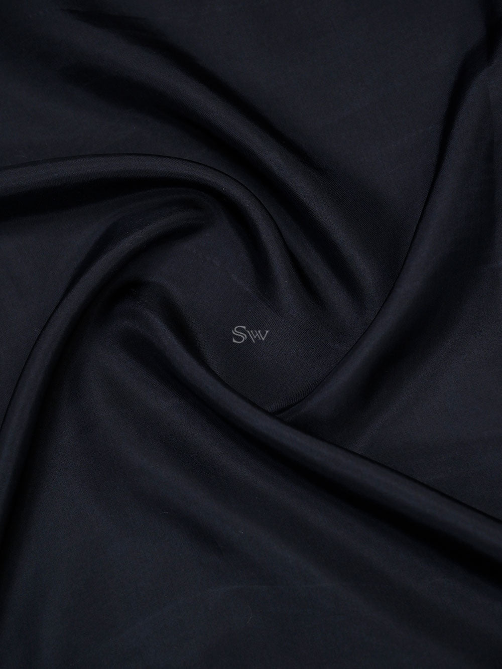 Black Plain Silk Handloom Saree - Sacred Weaves