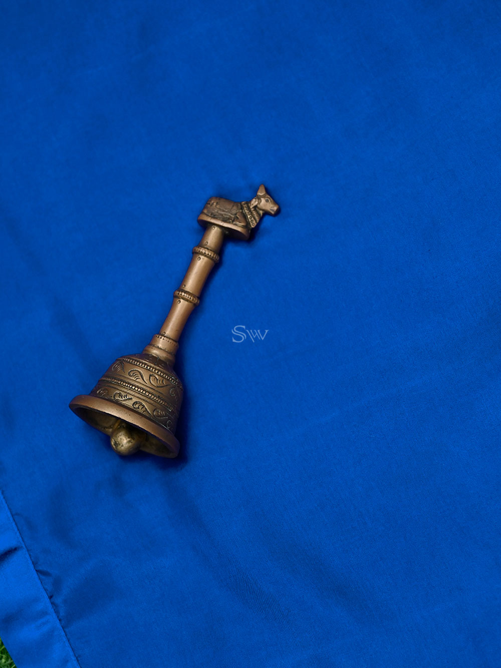 Royal Blue Plain Silk Handloom Saree - Sacred Weaves