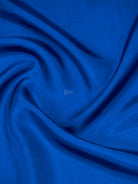 Royal Blue Plain Silk Handloom Saree - Sacred Weaves