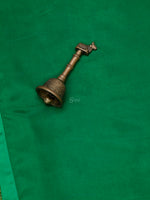 Dark Green Plain Silk Handloom Saree - Sacred Weaves