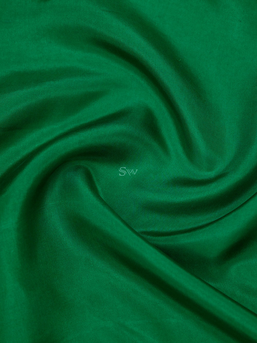 Dark Green Plain Silk Handloom Saree - Sacred Weaves