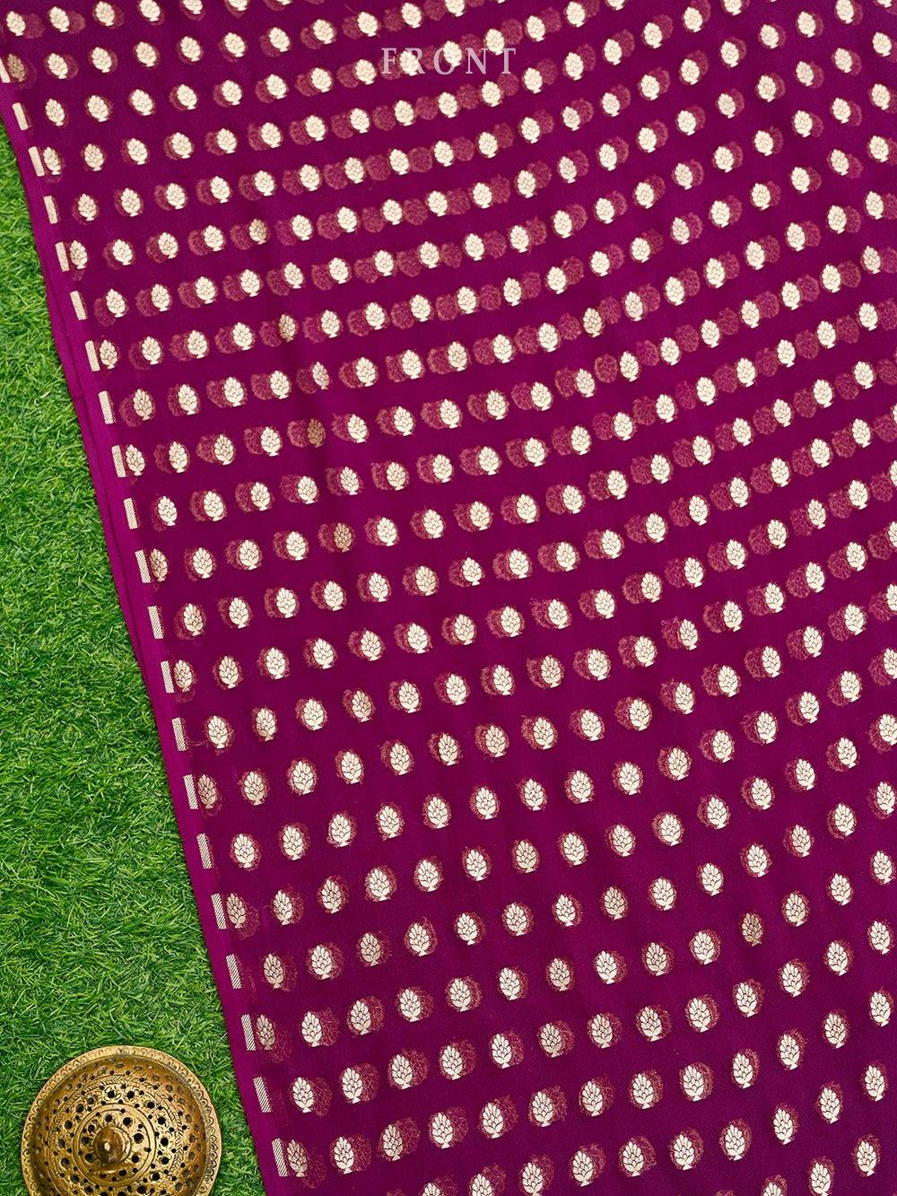 Wine Rangkat Khaddi Georgette Handloom Banarasi Suit - Sacred Weaves