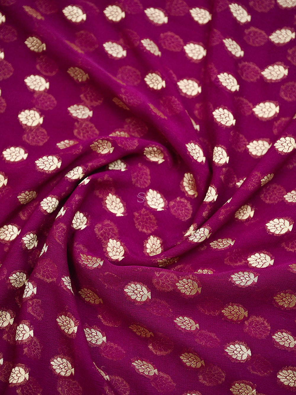 Wine Rangkat Khaddi Georgette Handloom Banarasi Suit - Sacred Weaves