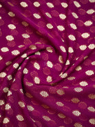 Wine Rangkat Khaddi Georgette Handloom Banarasi Suit - Sacred Weaves