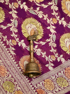 Wine Rangkat Khaddi Georgette Handloom Banarasi Suit - Sacred Weaves