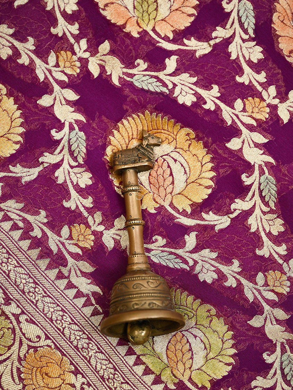 Wine Rangkat Khaddi Georgette Handloom Banarasi Suit - Sacred Weaves