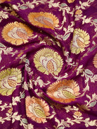 Wine Rangkat Khaddi Georgette Handloom Banarasi Suit - Sacred Weaves